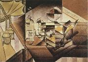 Juan Gris Watch and Bottle painting